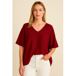 Kort strik V-hals - Vlg Farve