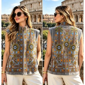 Suzani-broderier - Vest Gr� - Mamelukken