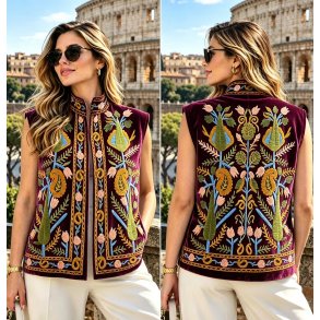 Suzani-broderier - Vest Bourgogne